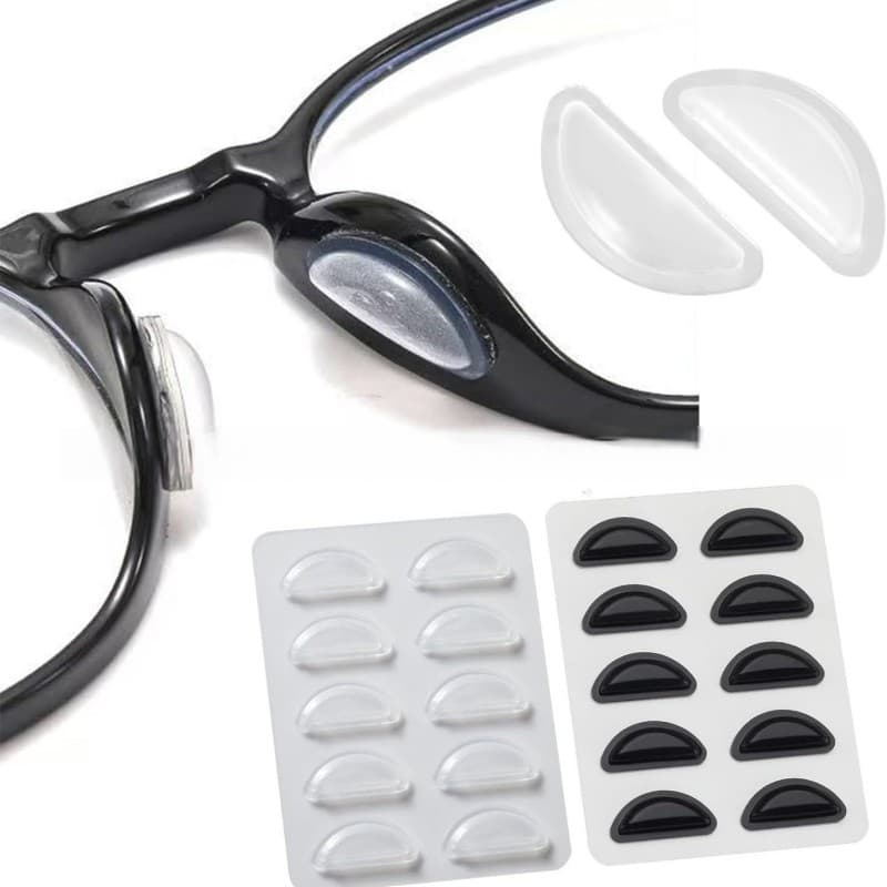 5/10/15/20 Pares De Almofadas De Nariz Adesivas Coladas Em Silicone Antiderrapante Para Óculos De Sol Finos