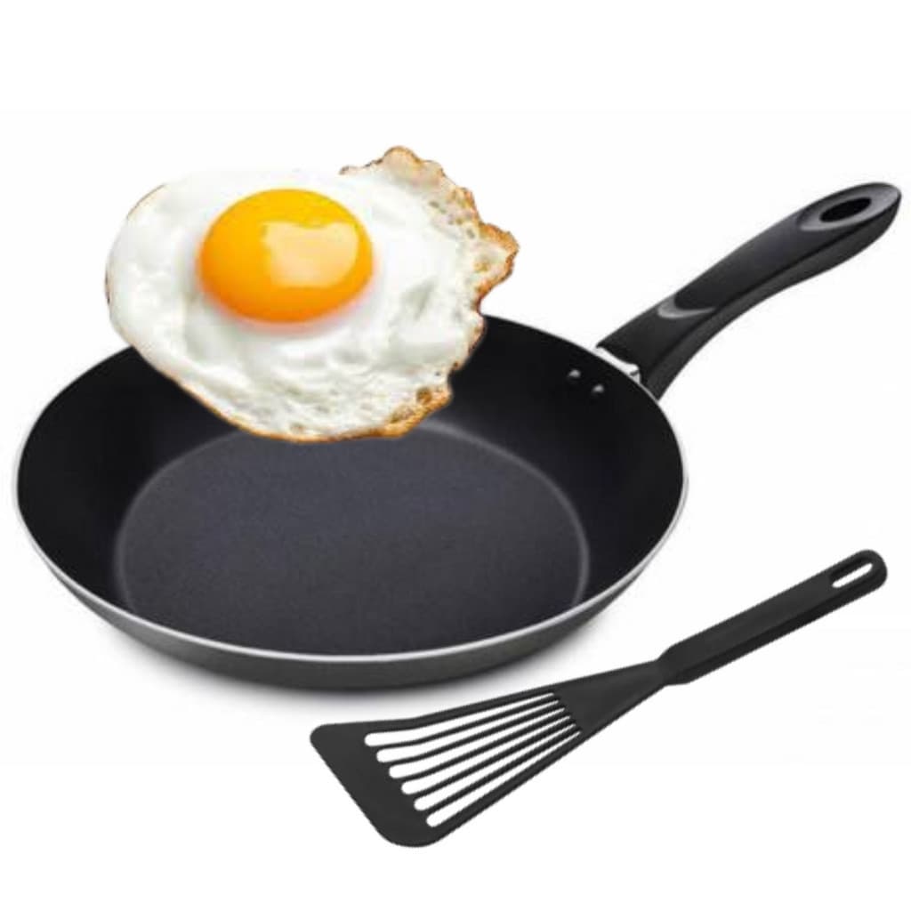 Frigideira Francesa Antiaderente Preta Todos os Tamanhos com Espátula