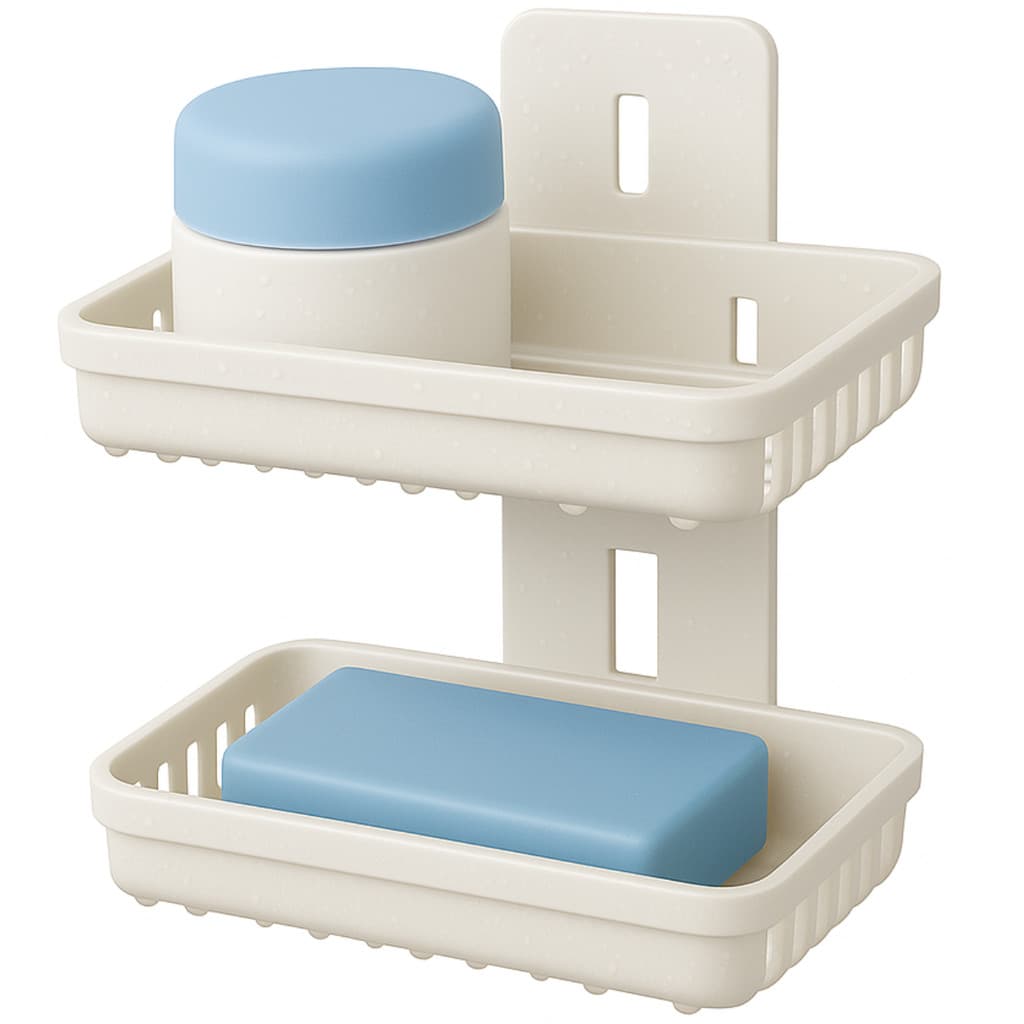 Saboneteira Dupla de Parede Banheiro Auto Adesiva Porta Sabonete Acessórios Chuveiro