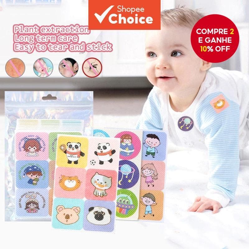 Adesivos Repelentes De Insetos 240 Unidades , Remendos De Mosquitos Não Tóxicos Com Desenhos Bonitos De Animados , Verão