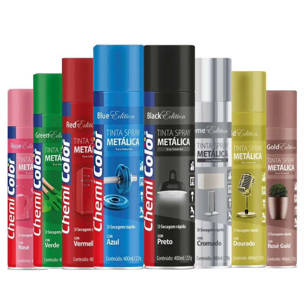 Tinta Sprays Efeito Metálico - Escolha a Cor e Tamanho