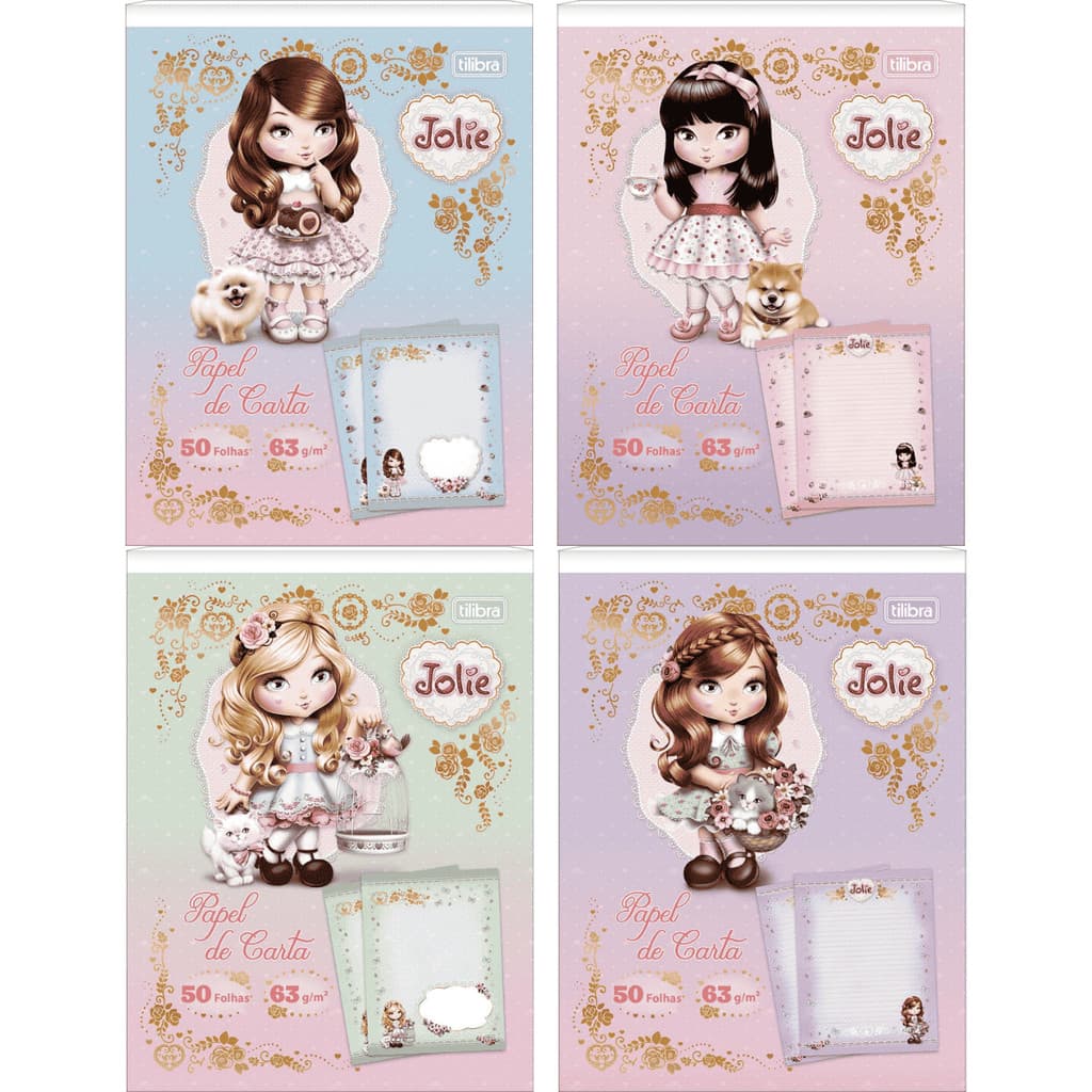 Bloco de Papel de Carta - Jolie - 50 Folhas - Tilibra