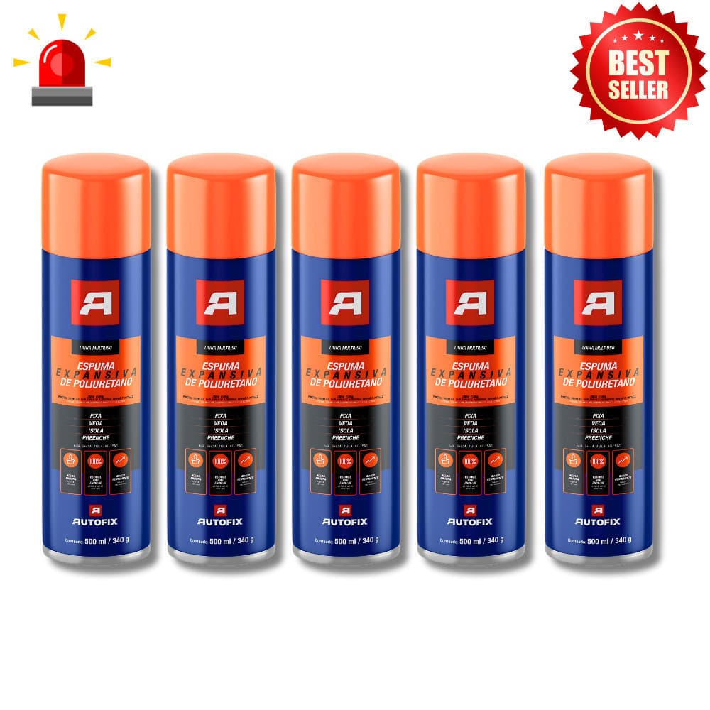 KIT 5 ESPUMA EXPANSIVA AUTOFIX 500ML Ótimo Preço