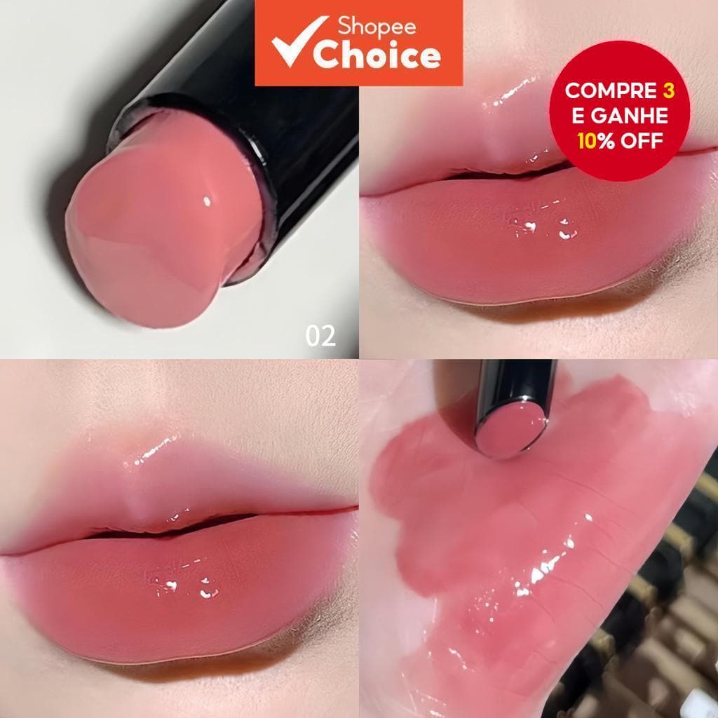 Novo batom espelho coreano, hidratante e não desbotável, não gruda no copo, gloss labial acessível.