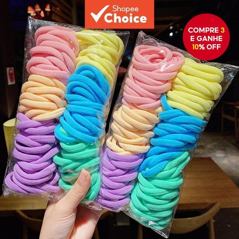 50pcs Cor Gradiente Alta Elástica Laços De Cabelo Elásticos Para Rabos De Cavalo