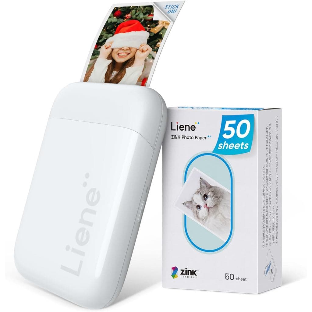 Impressora de Fotos Liene 2x3”, Mini Impressora Portátil Instantânea de Fotos Coloridas e Monocromáticas, Pacote com 50 