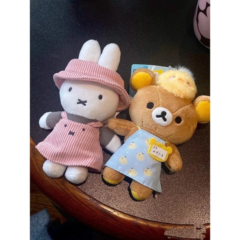 Boneca Miffy Edição Limitada Exposição Japão Vestido Rosa Pingente Decoração de Bolsa Periférica Miffy Fofa