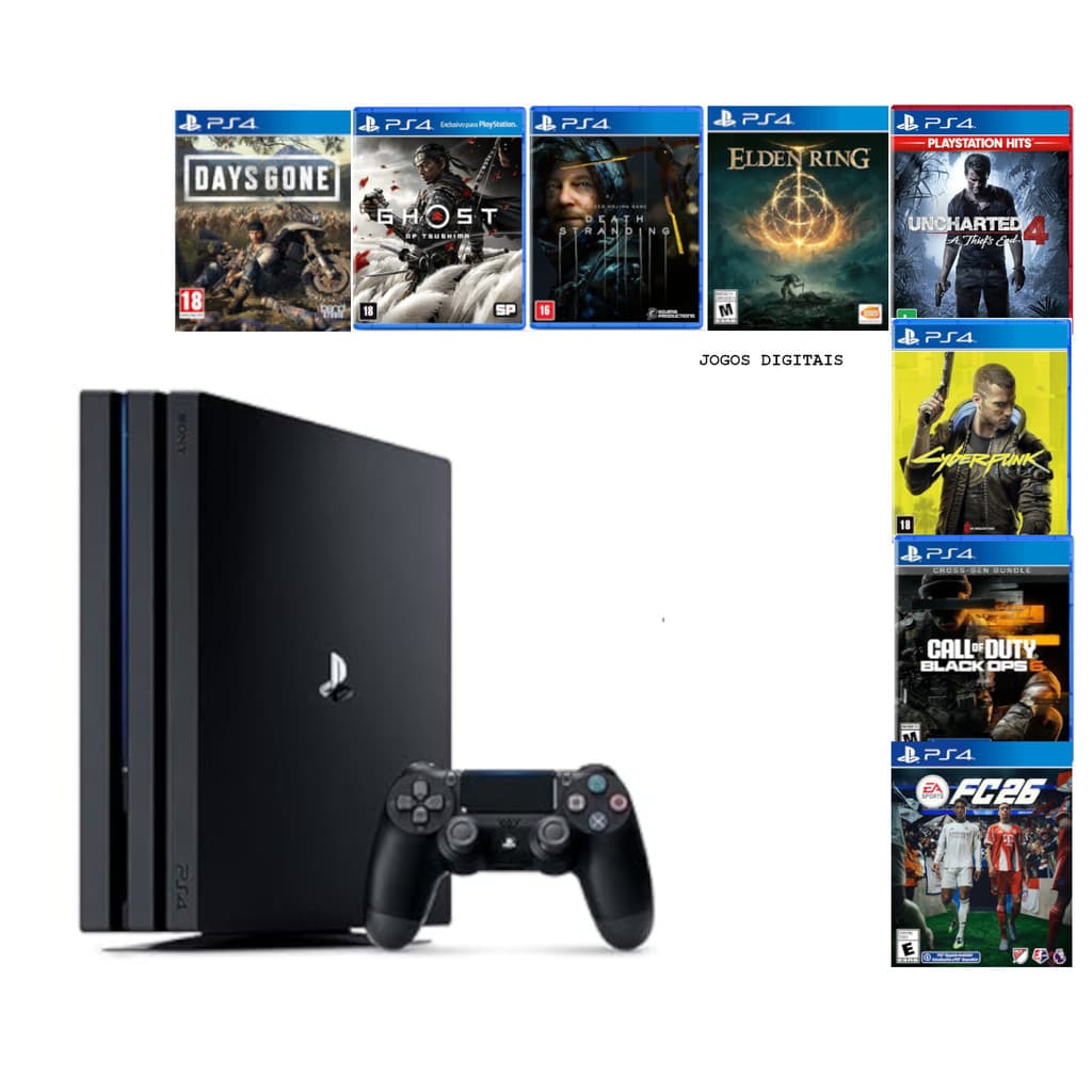 Sony Playstation 4 1000gb Ps4 Pro + 8 JOGOS
