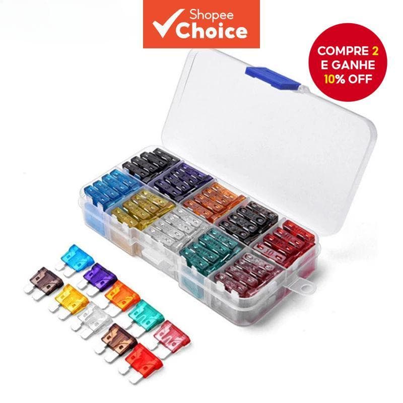 Kit De Sortimento De Fusíveis De Carro 50 Unidades-Substituição Tipo Lâmina Padrão (2A A 35A)