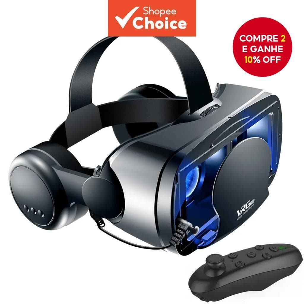 Novo Novo Óculos de Realidade Virtual 3D Inteligente, Capacete de Realidade Virtual para Smartphones, Lentes com