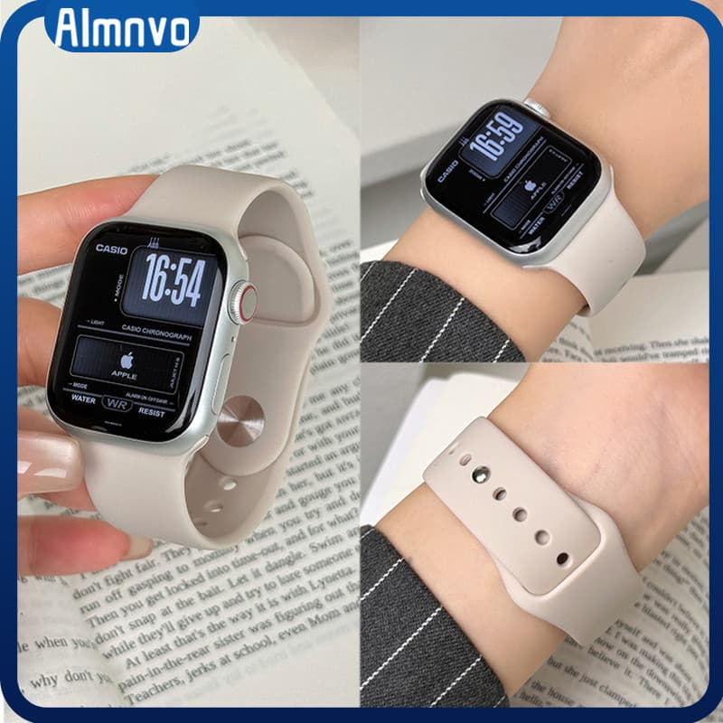 Pulseira De Silicone Para Relógio Apple Watch Series 11 10 9 8 7 IWatch SE Ultra 3 2 49 46 42 45 44 40mm Strap Esporte