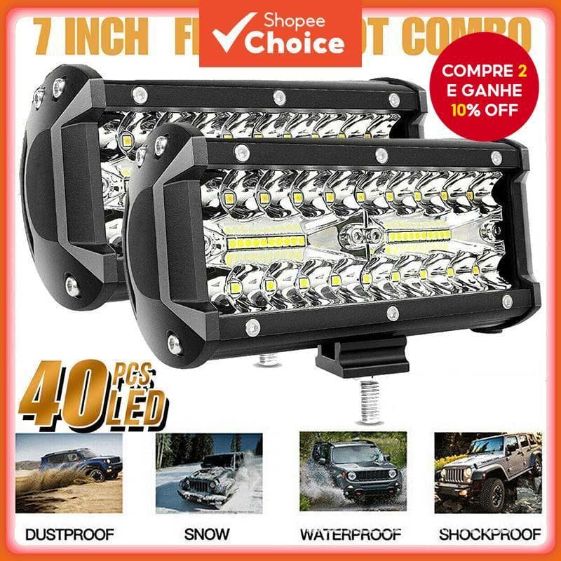 40LED 400W Offroad Spotlight Carro Led Barra De Luz De Trabalho À Prova D'água