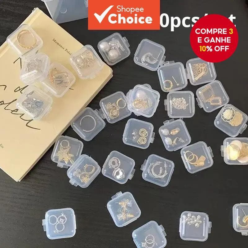 40 Pçs/set Mini Caixa De Armazenamento De Plástico Transparente Jóias y Caso Organizador Multifuncional Portátil