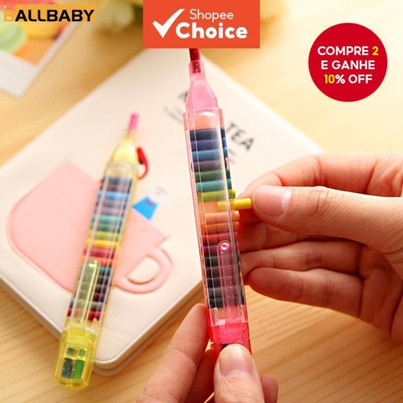Lápis De Cor Empilháveis 20 Em 1 , Canetas Brilhantes Para Crianças , Colorir , Pintura , Lembrancinhas , Materiais De A
