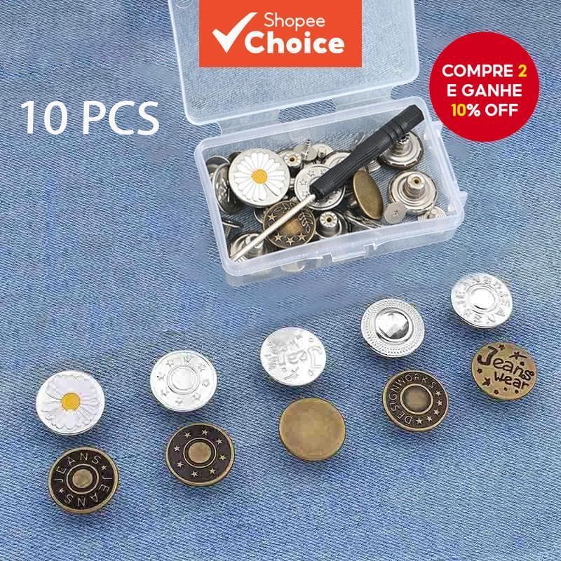 Kit De Botão Jeans Sem Costura , 20 Peças-Apertador De Cintura Perfurações , Redutor De Tamanho De Calças Ajustáveis