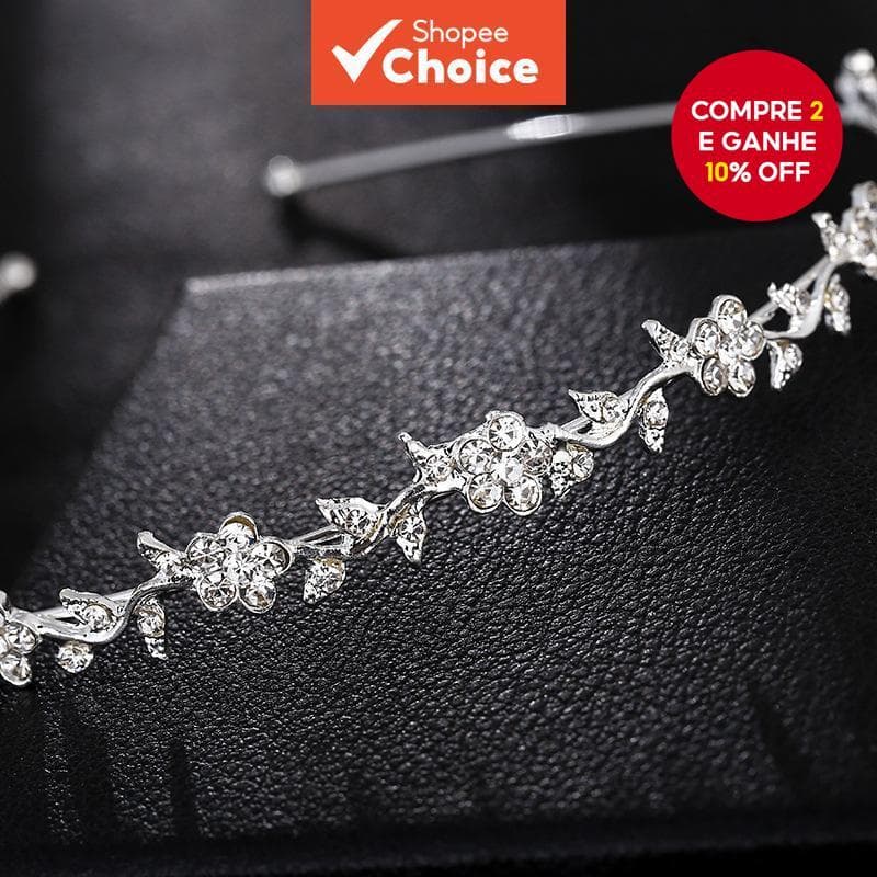 Tiara Floral Nova para Noivas com Flor de Ameixa, Acessório de Cabelo Cristal para Mulheres no Natal