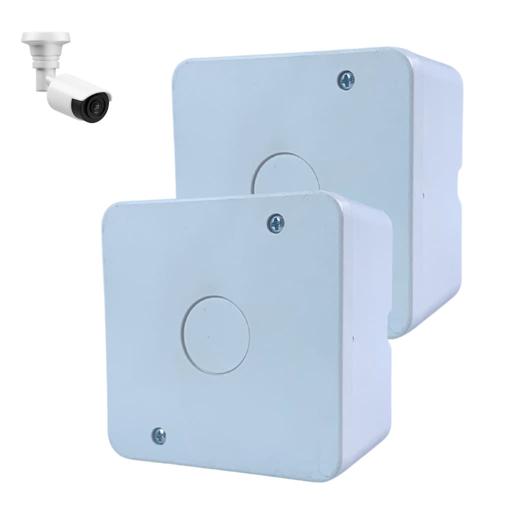 Kit 10 Caixas Sobrepor CFTV Plástica Organizadora Câmeras Externa