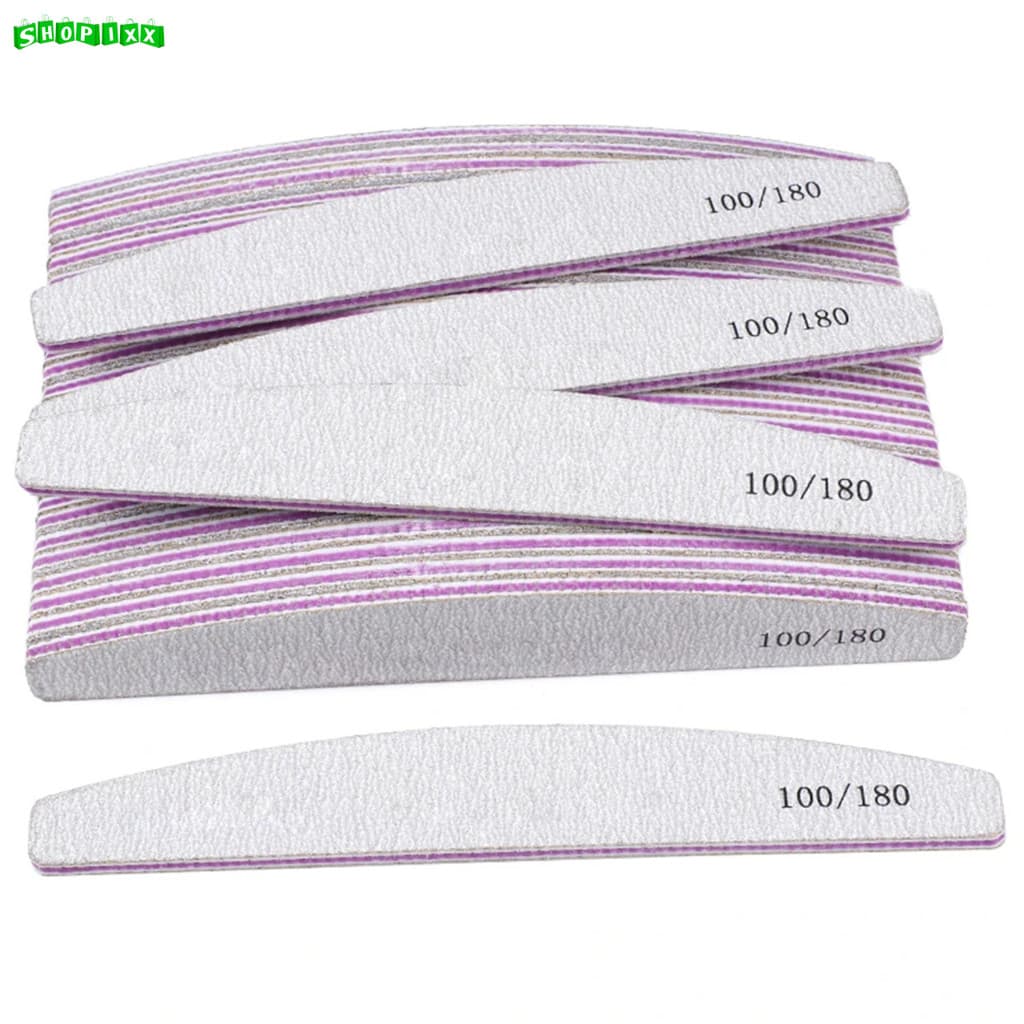 Kit Lixas de Unha Bumerangue Lavável 100/180 Boomerang Banana Alongamento Gel Fibra