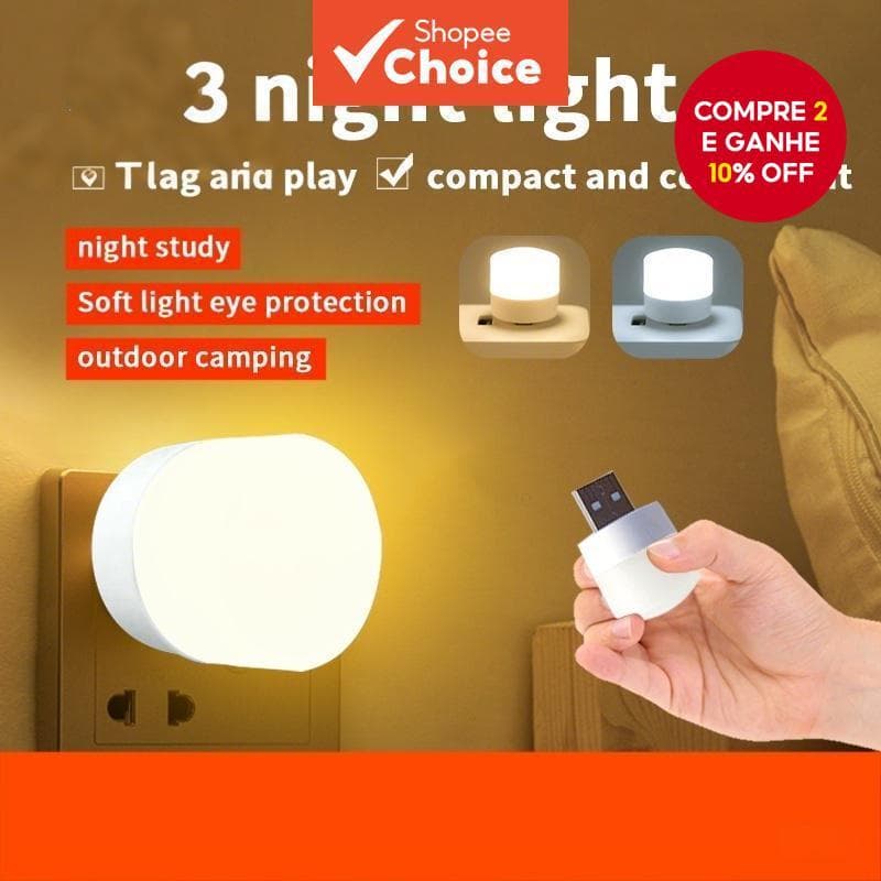 CCL PH Luz Noturna Quarto USB LED Portátil Lâmpada De Poupança Energia Multifuncional Móvel 1W Adequado Para Quatro Esta