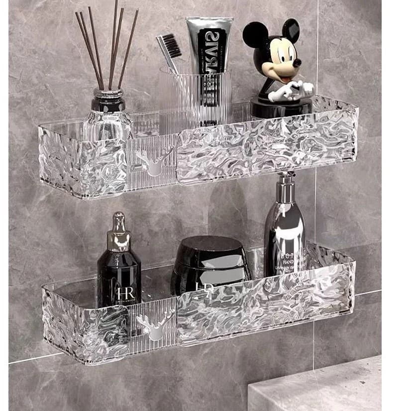 kit Suporte De Shampoo Prateleiras De Banheiro Sem Furo Acrilico Chifre