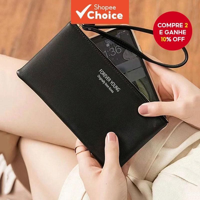 Carteira De Pulso – Bolsa Feminina Para Telefone Com Zíper Longa De Grande Capacidade Bolso Moedas ​