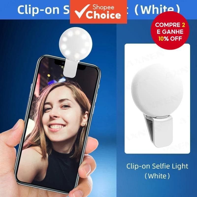 Luz De Preenchimento Para Smartphone Selfie Regulável Telefone USB Recarregável