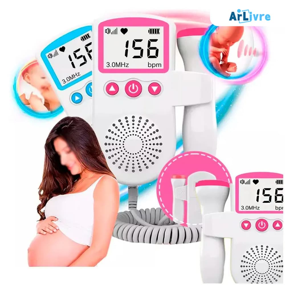 Monitor de Batimentos Fetais Portátil - Tecnologia 2.5MHz Sem Radiação para Gestantes
