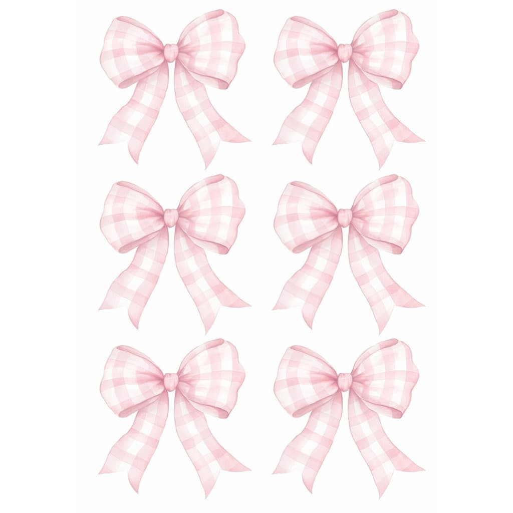 Decalque Hidro Transfer - Laço xadrez rosa