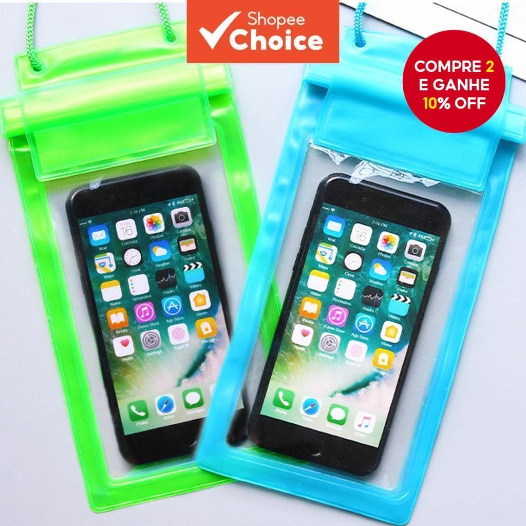 Bolsa Transparente Para Telefone À Prova D'água-Estojo Natação/Mergulho Com Tela Sensível Ao Toque