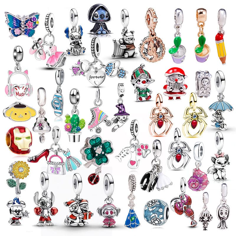 Berloques De Prata 925 Clássico Charme Ponto Pulseira Acessórios Perfume Saia Colar Pingente Jóias DIY