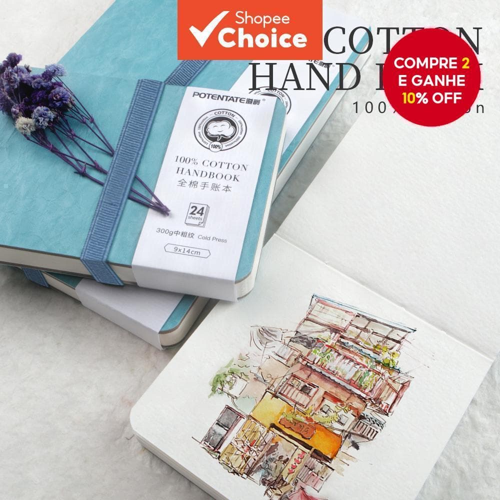 Diário De Aquarela POTENTATE , Papel De Prensa Fria 100 % Algodão 300gsm , Bloco De Desenho Profissional Para Pintura , 