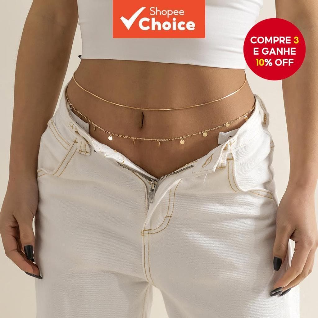 Pequenos Pingentes Redondos De Lantejoulas Corrente De Cintura Em Camadas Para Mulheres Acessório De Joias Corporais De 