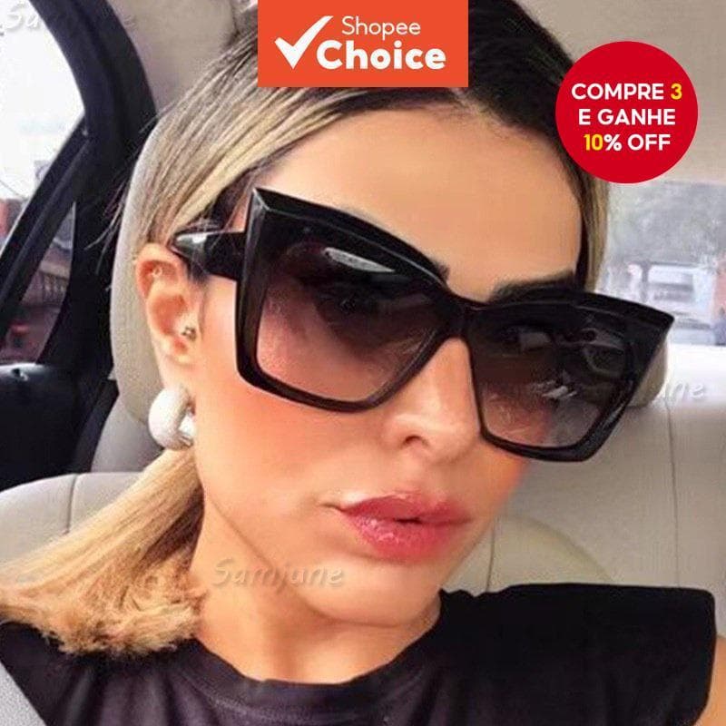 Óculos De Sol Quadrados Grandes Coreanos Olho De Gato Para Mulheres – Tons De Luxo Retrô UV400 Urbanos E Externos