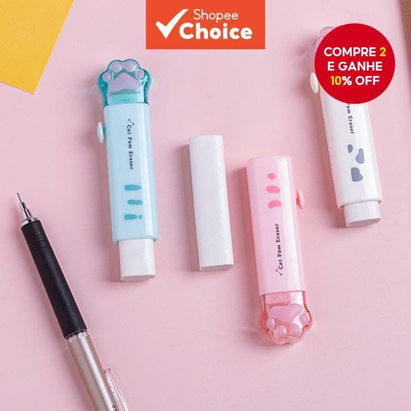 Apagador de Pata Fofo de Garra de Gato em Borracha de Limpeza de Lápis, Prêmio para Estudantes da Escola PenLab C6741