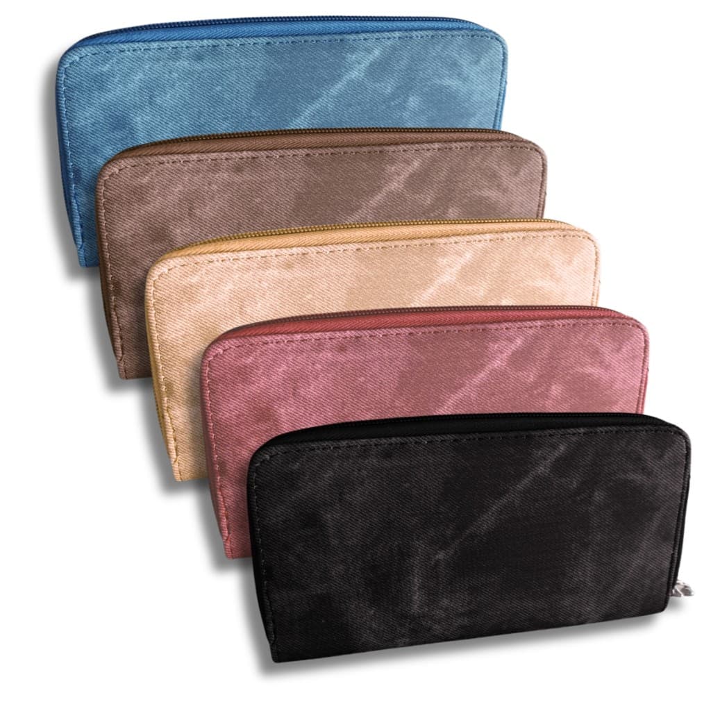 Carteira Feminina Grande 2 Zipper Porta Cartão Moedas Dinheiro Documetos 20cm