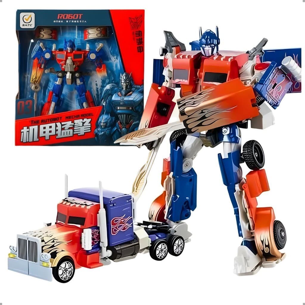 Brinquedo Robô Transform Opti Prime Caminhão 2 em 1 Carro e Robô Grande 42cm Infantil Alta Qualidade