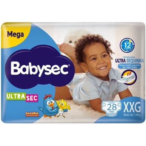 Fralda Babysec XXG Ultrasec Galinha Pintadinha – Super Absorção, Até 12h Proteção, Conforto e Melhor Custo-Benefício