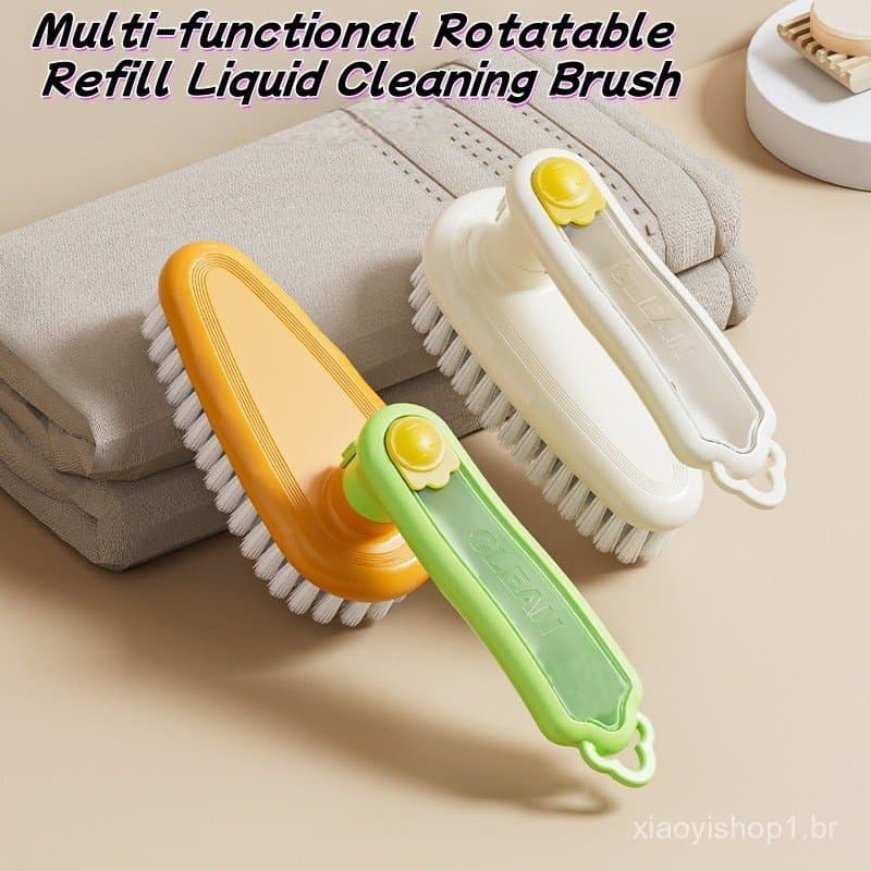 Multi-Funcional Rotativo Recarga Líquido Sapato Escova Doméstica Dobrável Cerdas Macias Roupas De Limpeza Portátil