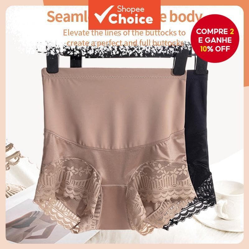 Beonlema Calcinha De Controle De Cintura Alta Sem Costura Elevação De Bumbum Moldando Roupas Íntimas Femininas
