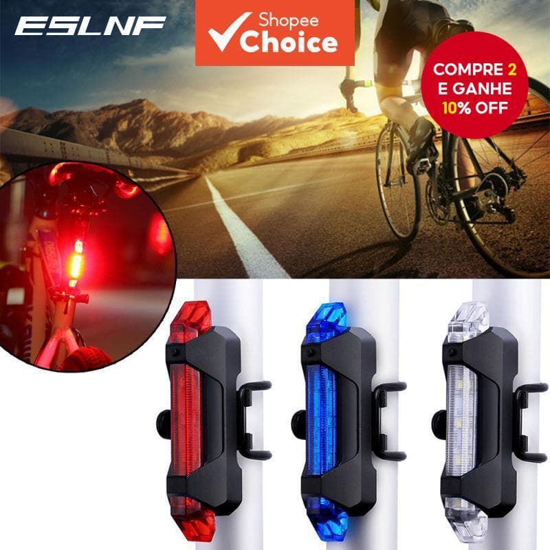 ESLNF LED Luz De Bicicleta Recarregável Portátil À Prova D'água Segura Para Passeios Noturnos , Advertência Bicicletas D