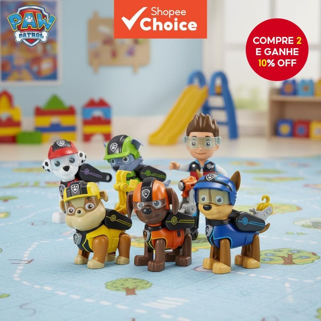  7/8 Peças Brinquedo de Transformação Paw Patrol Ryder Skye Figura Boneca Modelo Presente de Aniversário para Crianças