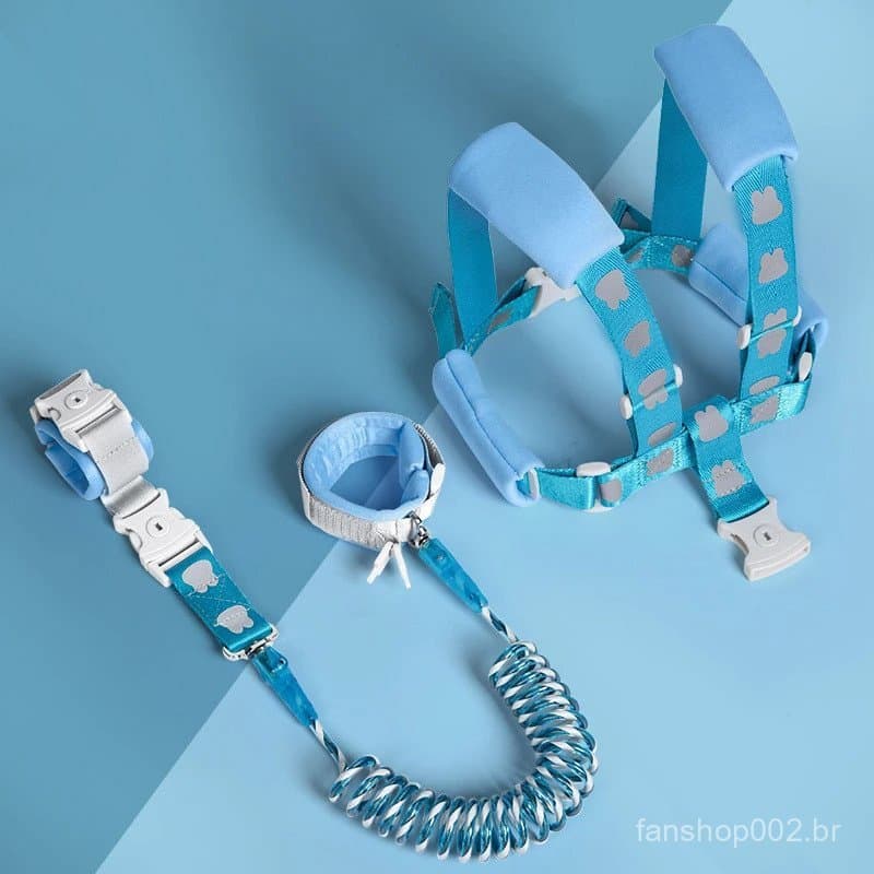 1,5m Arnês de Segurança Anti-Perda para Bebês com Pulseira de Coelho Reflexiva para Caminhada