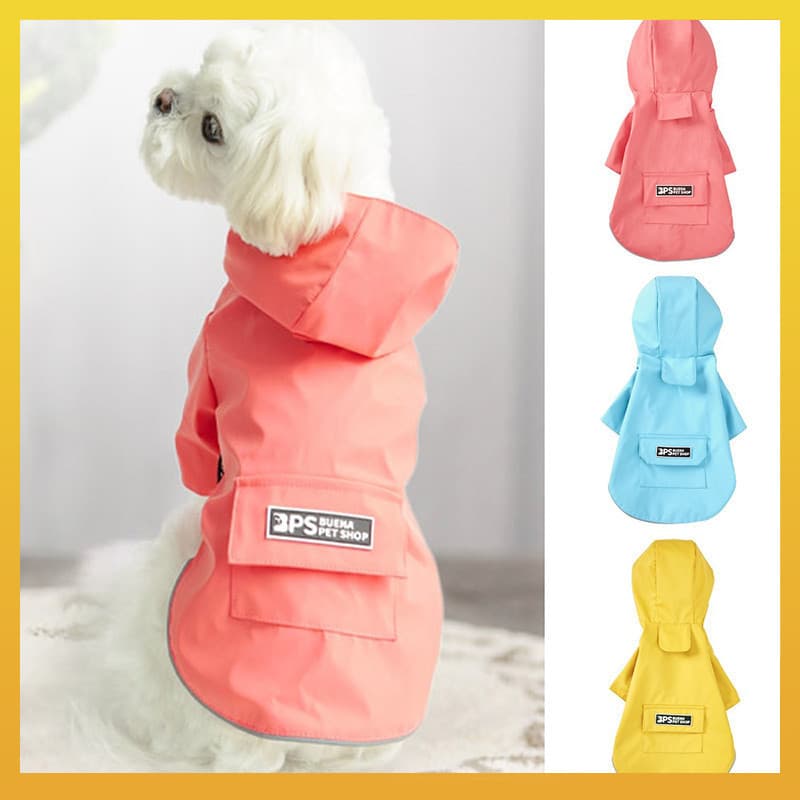 [Daliya] Capa de Chuva Respirável Impermeável com Capuz para Cães e Gatos Pequenos a Médios