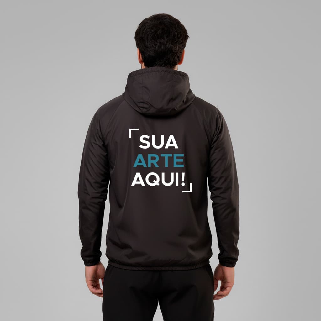 Jaqueta Corta Vento Capuz Impermeável Equipe Personalizada