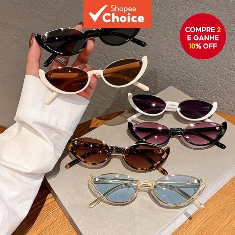 Moda Meia Armação Pequeno Olho De Gato Óculos De Sol Para Mulheres Vintage Tons Verão Praia Rua Eyewear