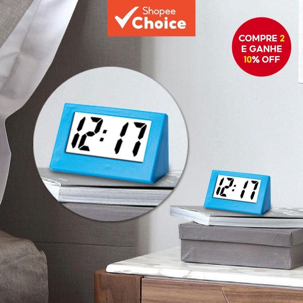 Mini Triângulo Relógio Pequeno ABS Mesa Digital Portátil Mudo Estudante Eletrônico