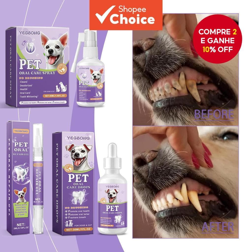  Pets Oral Care Spray Tartar Plaque Removedor de Mau Hálito Eliminador de Mau Hálito Respiração Fresca Gato Cachorro