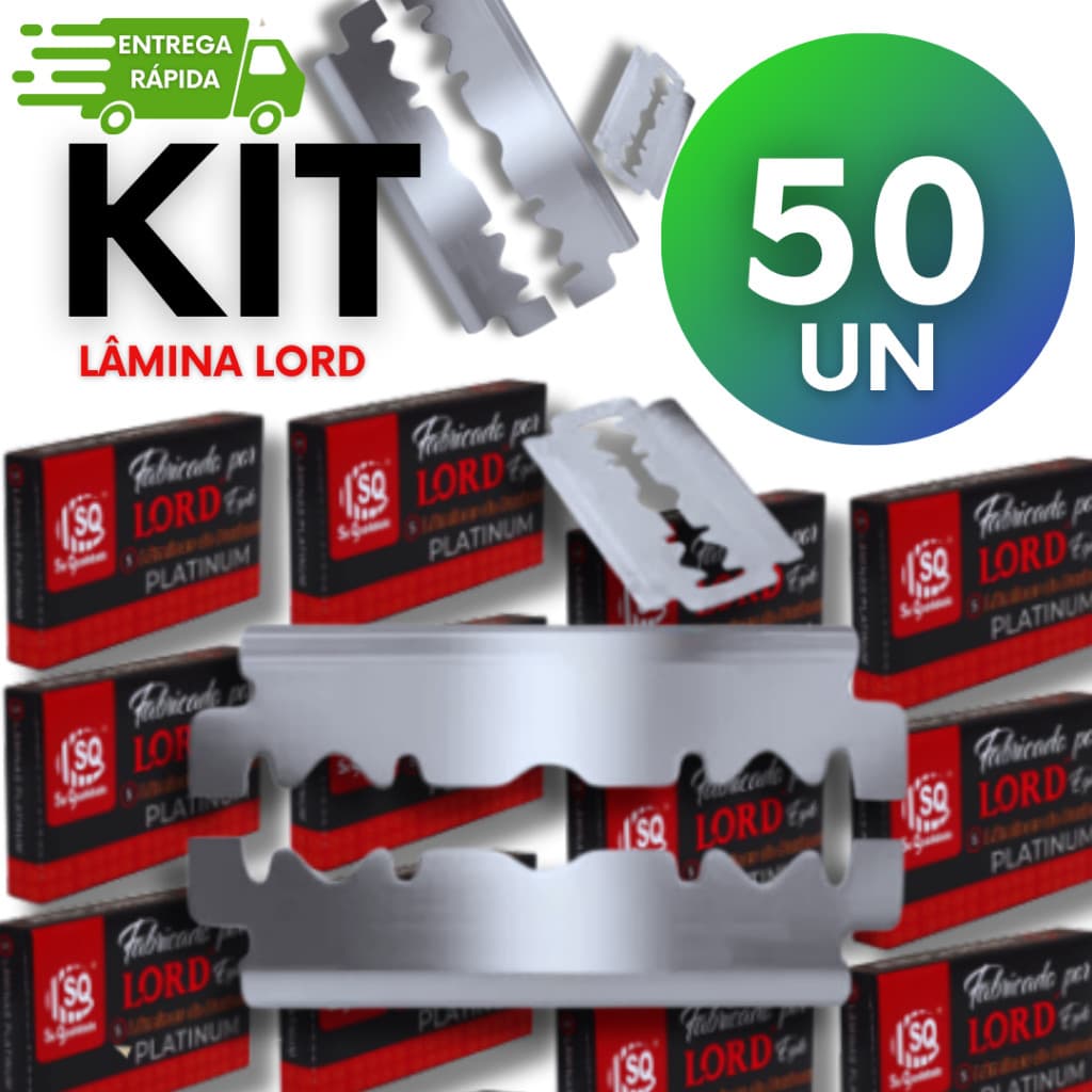 Kit 50 Lâminas LORD PLATINUM Gillete Profissional Para Barbeiros Fabricadas no Egito top top