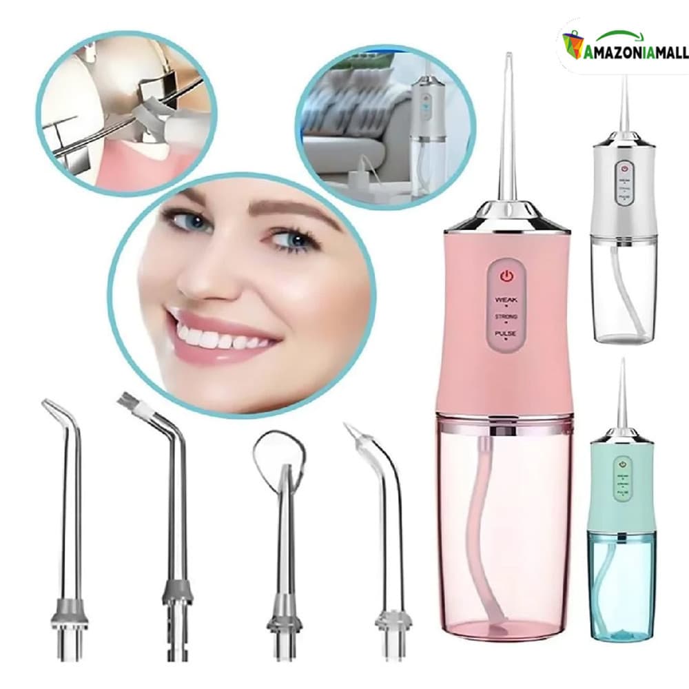 Irrigador Bucal Água Branqueadora USB Jato Potente Limpador Dentes Sem Fio