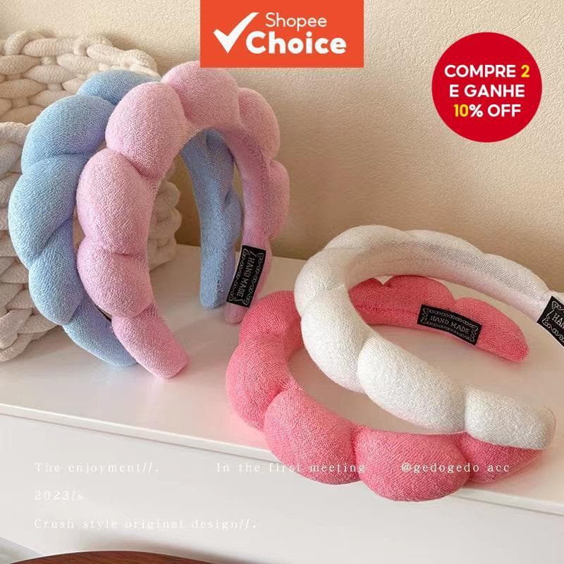 Simples Nuvem Faixa De Cabelo Moda Coreana Doce Cor Bandana Perfeita Para Lavar O Rosto Mulher